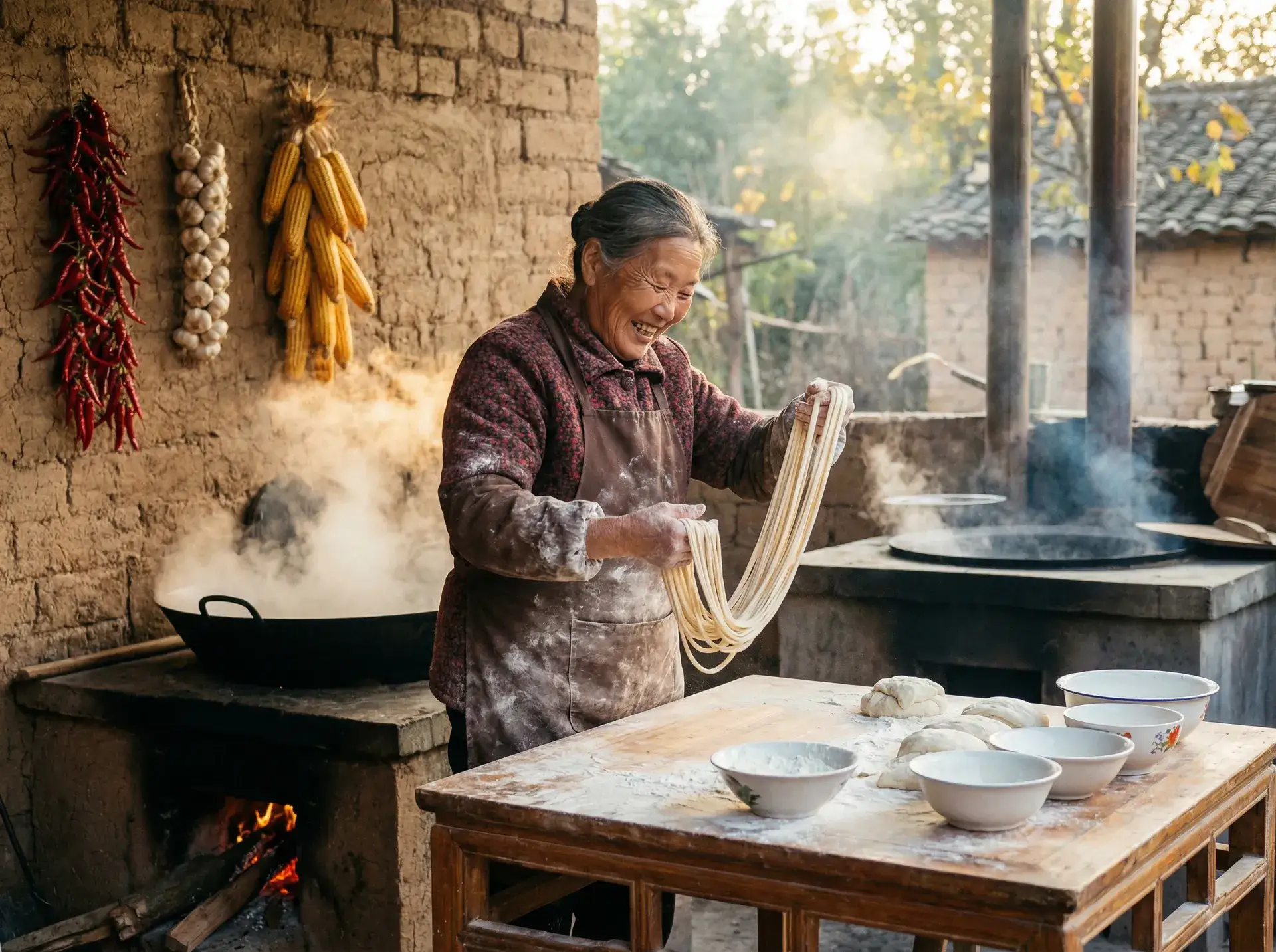 农家大嫂手擀面 - 大菠萝福建导航在线看 乡村美食